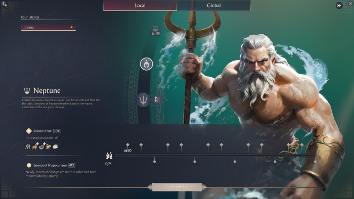 Die Götter gewähren je nach Ausrichtung unterschiedliche Vorteile. (Bild: Ubisoft / Screenshot: Golem)
