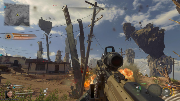 Irgendjemand bewirft uns in diesem frühen Level mit Messern. (Bild: Activision / Screenshot: Golem)