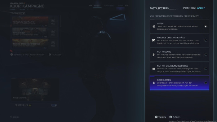 Hier bestimmen wir, mit wem wie spielen möchten. (Bild: Activision / Screenshot: Golem)
