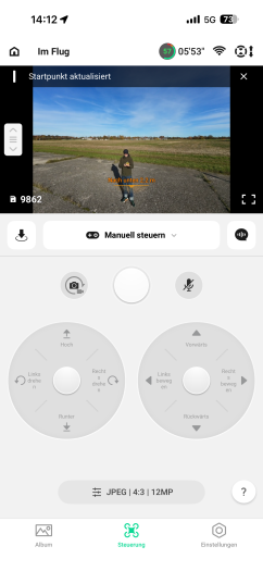 Auch eine manuelle Steuerung gibt es hier. (Bild: DJI / Screenshot: Golem)