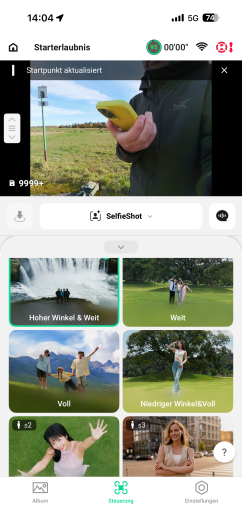 Selfie-Fotos können wir hier vorab auswählen. (Bild: DJI / Screenshot: Golem)