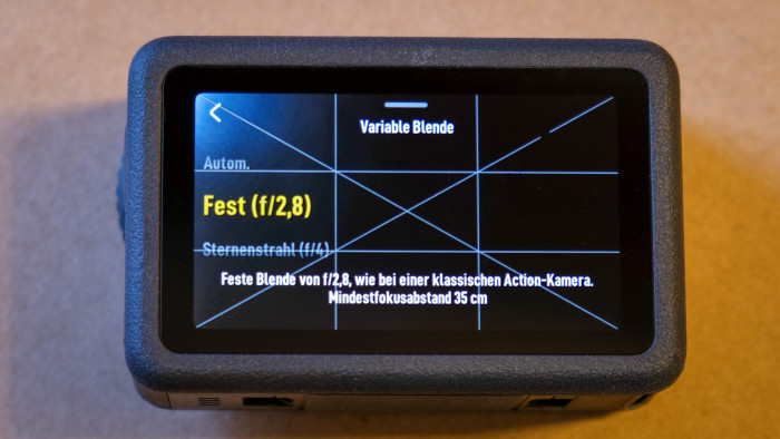 In diesem Menü wählen wir die Blende. (Bild: Steinlechner / Golem)