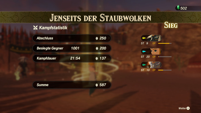 Über tausend Monster hat Zelda in knapp 22 Minuten erledigt. (Bild: Nintendo / Screenshot: Golem)