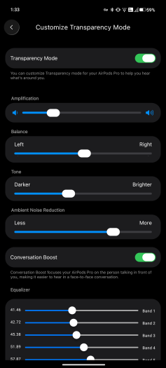 Diese Einstellungen und Funktionen bietet Librepods für Airpods Pro 2 unter Android. (Bild: Librepods-Projekt)