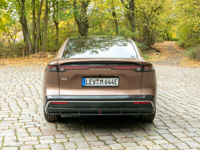 Am Heck ist eine durchgehende Lichtleiste verbaut. (Bild: Martin Wolf/Golem)