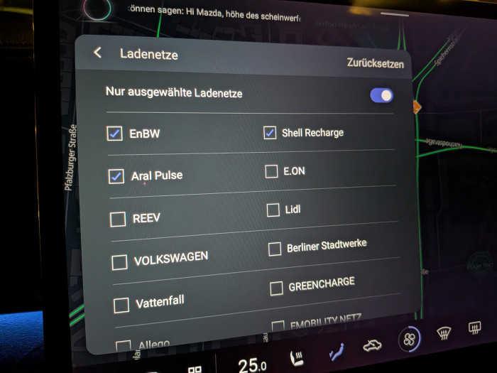 Auch die gewünschten Ladeanbieter können ausgewählt werden. (Bild: Tobias Költzsch/Golem)