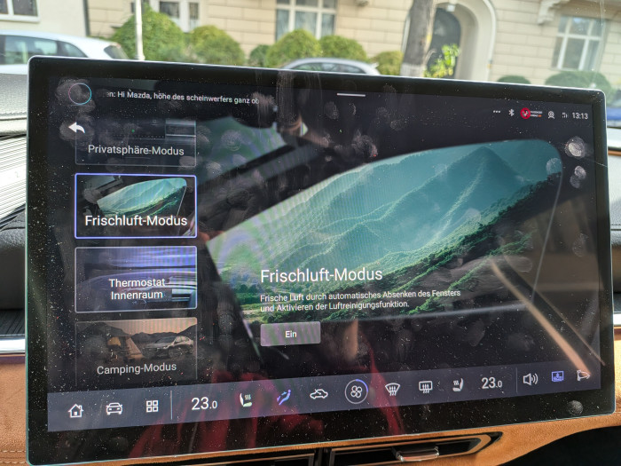 So gibt es einen Frischluftmodus, ...