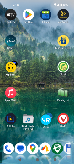 Der Startbildschirm des Octopi Launcher lässt sich umfangreich anpassen. (Bild: OctopiAppFactory/Screenshot: Golem)