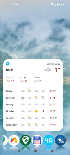 Octopi Launcher: Mit Widgets-Stacks lassen sich mehrere Widgets in einem Widget-Feld unterbringen. (Bild: OctopiAppFactory/Screenshot: Golem)