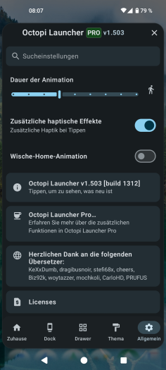 Diese Einstellungen gibt es im Octopi Launcher. (Bild: OctopiAppFactory/Screenshot: Golem)