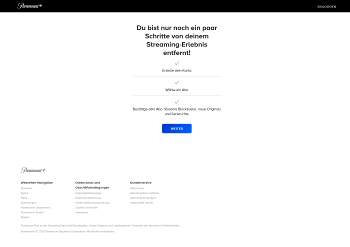 Neukunden bekommen keine Preise für Paramount+ genannt. (Bild: Paramount/Screenshot: Golem)