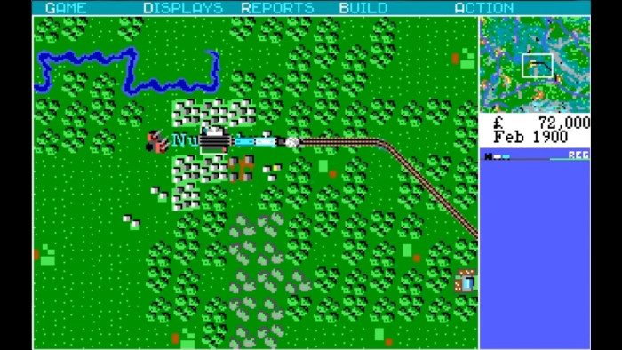 Das Verlegen der Schienen erfolgt über den Nummernblock. Dabei sind nicht nur gerade, sondern auch diagonale Wege möglich. (Bild: Microprose / Screenshot: Medienagentur Plassma)