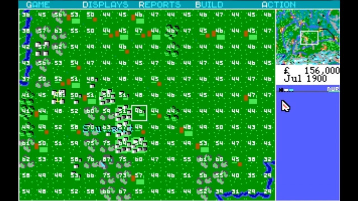 Das Terrain hat Einfluss auf die Effizienz der Bahnstrecken. Allzu starke Steigungen wirken sich nämlich negativ auf die Geschwindigkeit der Züge aus. (Bild: Microprose / Screenshot: Medienagentur Plassma)