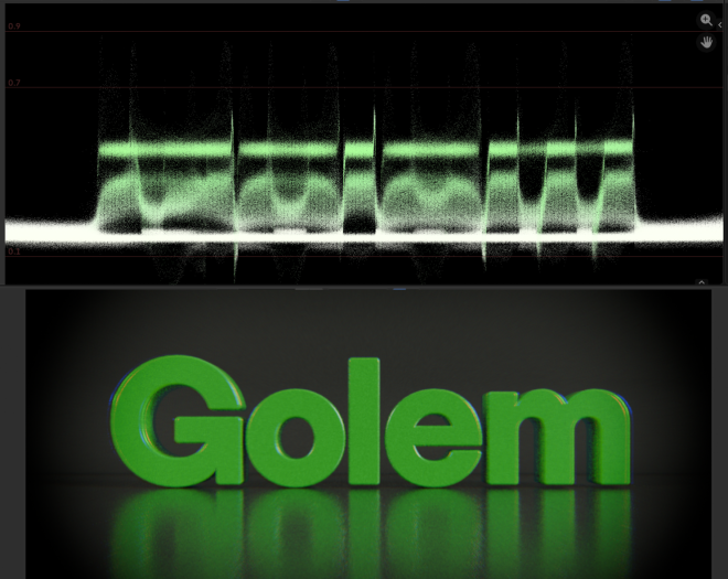 Waveform-Anzeige im Video Sequence Editor (oben) mit dem dazugehörigen Bild (unten). (Screenshot: Gottfried Hofmann)