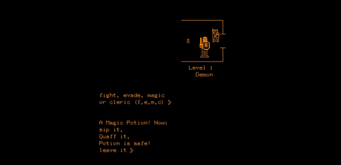 Schatz und Monster: links der Zaubertrank, rechts ein Dämon Stufe 1 (Quelle: Youtube / Screenshot: Fabian Mauruschat)