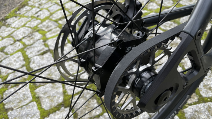 Nabenmotor von Mahle im Hinterrad (Quelle: Golem/Mario Petzold)