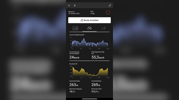 Auswertung von Geschwindigkeit und Höhenmetern. (Quelle: Mahle/Screenshot Golem)