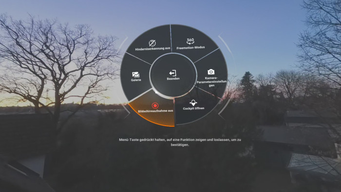 Alternativ gibt es auch ein Quick-Menü mit den wichtigsten Optionen. (Bild: Steinlechner / Golem)