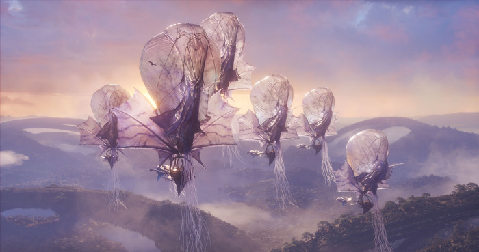 Eine fliegende Karawane mit Quallenballons ist die einzige gelungene, fantasievolle Idee im ganzen Film. (Bild: 20th Century Studios)