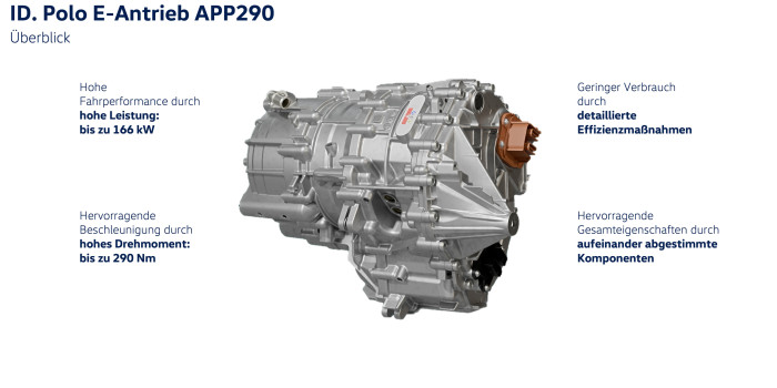 In dem Antrieb sind Getriebe und Wechselrichter integriert. (Bild: VW)