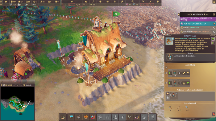 Hier rekrutieren wir Pioniere und Wachen. (Bild: Envision Entertainment / Screenshot: Golem)