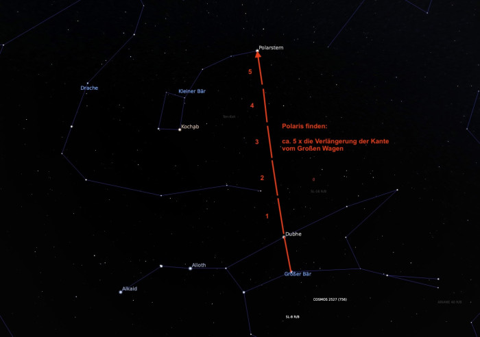Wie man einfach den Polarstern am Himmel findet (Bild: Mario Keller)