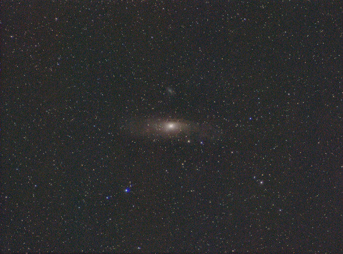 Fertiges Bild der Andromedagalaxie nach vier Minuten Belichtungszeit (Bild: Mario Keller)