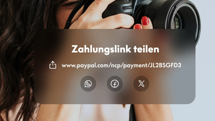 Mit Paypal-Zahlungslinks erhalten Nutzer Honorare in Minutenschnelle, zum Beispiel direkt nach dem Shooting oder dem Ende der Coaching-Session. (Bild: Paypal)