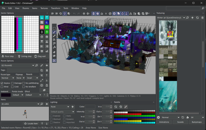Ein altes Level, das mit dem NGLE erstellt wurde, geladen im neuen Tomb-Editor (Screenshot: Andrea Maurer)