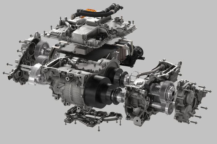 Die E-Motoren befinden sich jeweils auf einer Doppeleinheit mit eigenem Inverter und Getriebe. (Foto: BMW)