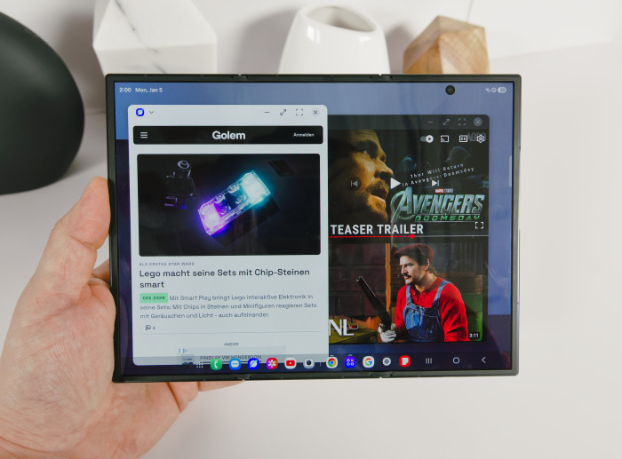 Der Desktopmodus Dex lässt sich auf dem Gerät selbst ausführen. (Bild: Tobias Költzsch/Golem)