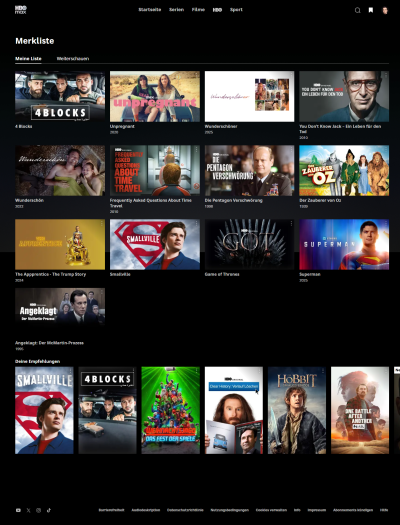 Die Merkliste von HBO Max (Bild: Warner/Screenshot: Golem)