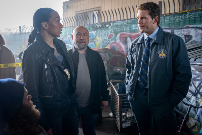 Regisseur Timur Bekmambetov(Mitte) im Gespräch mit Kali Reis und Chris Pratt (Bild: Sony Pictures)