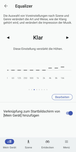 Im Equalizer gibt es ein paar Voreinstellungen. (Bild: Sony/Screenshot: Golem)