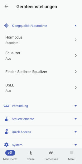 Hier finden sich alle Einstellungen rund um den Klang. (Bild: Sony/Screenshot: Golem)
