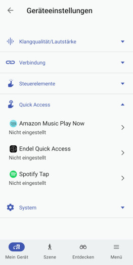 An anderer Stelle finden sich noch einmal Einstellungen rund um Quick Access. (Bild: Sony/Screenshot: Golem)