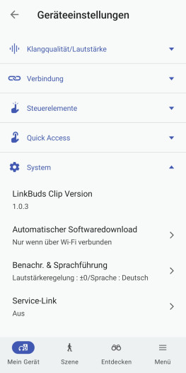 Im Systembereich finden sich die Einstellungen für Firmware-Updates. (Bild: Sony/Screenshot: Golem)