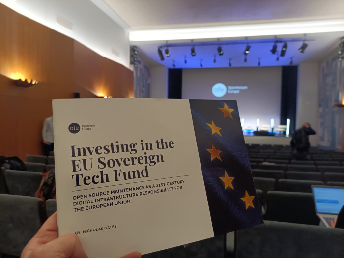 Investing in the EU Sovereign Tech Fund - erstmals präsentiert auf dem  EU Open Source Policy Summit (Bild: Markus Feilner)