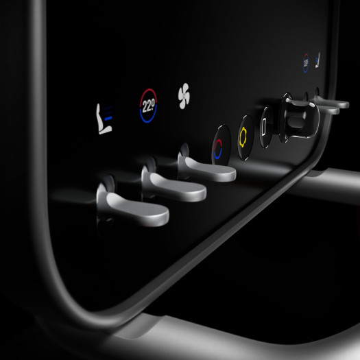 Das Display in der Mitte hat eine Reihe von physischen Knöpfen. (Bild: Ferrari)