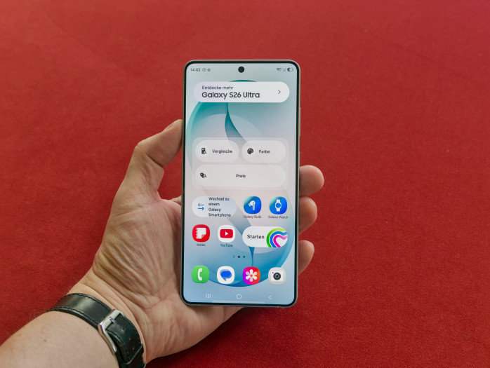 Das Galaxy S26 Ultra von vorn ...