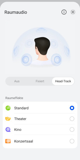 Bei Bedarf kann für Spatial Head-Tracking aktiviert werden. (Bild: Huawei/Screenshot: Golem)