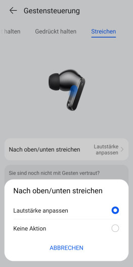 Anpassungen dafür gibt es nicht, die Geste kann nur deaktiviert werden. (Bild: Huawei/Screenshot: Golem)