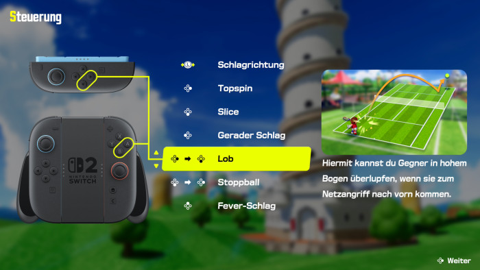 Vor den Partien sehen wir die Steuerung und Tastenbelegung. (Bild: Nintendo / Screenshot: Golem)