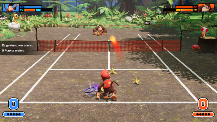 Wir treten nicht nur als Mario, sondern auch mit anderen Figuren wir der Familie Kong an. (Bild: Nintendo / Screenshot: Golem)