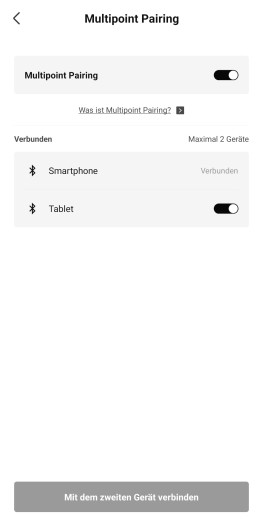 Die Openfit Pro unterstützen Bluetooth-Multipoint. (Bild: Shokz/Screenshot: Golem)