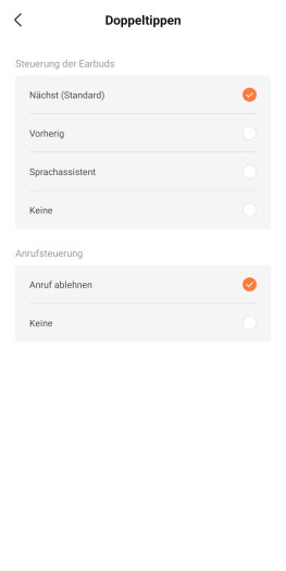 Die Belegung der Tasten für die Openfit Pro lässt sich nur eingeschränkt anpassen. (Bild: Shokz/Screenshot: Golem)