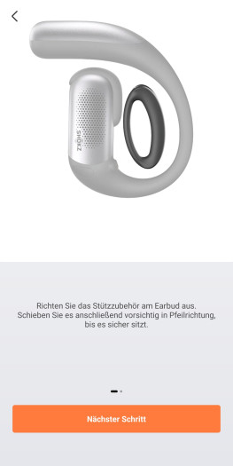 Den Openfit Pro liegen Abstandshalter bei. (Bild: Shokz/Screenshot: Golem)