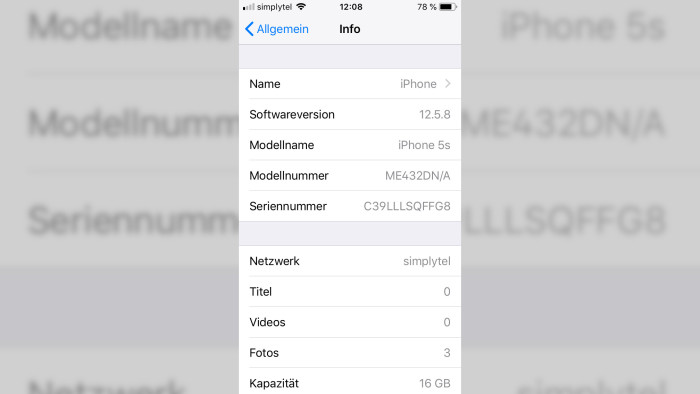 Das Update auf iOS 12.5.8 mussten wir manuell durchführen. (Screenshot: Golem)
