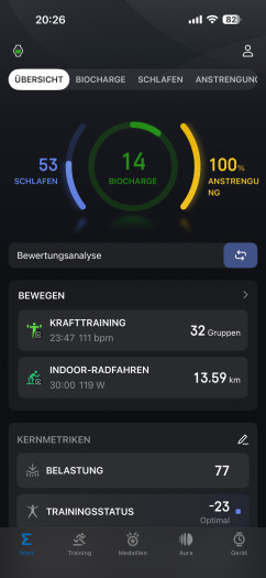 Die zentrale Startseite der Amazfit-App (Bild: Amazfit / Screenshot: Golem)