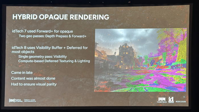 Slide aus dem Vortrag über Doom - The Dark Ages (Bild: id Software / Screenshot: Golem)